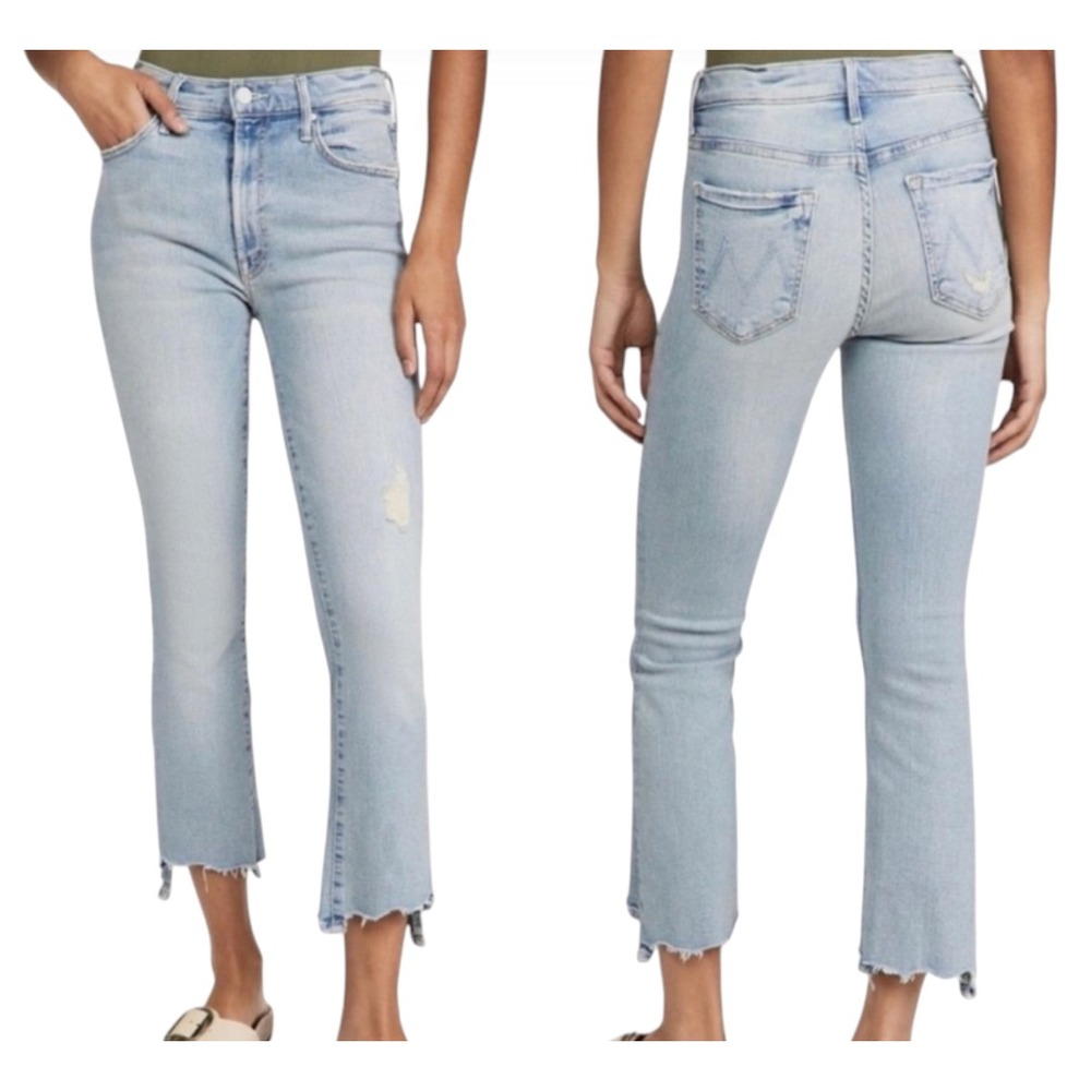 MOTHER JEANS The Insider Crop Step Chew OUTERSPACE WASH Light Blue SIZE 27